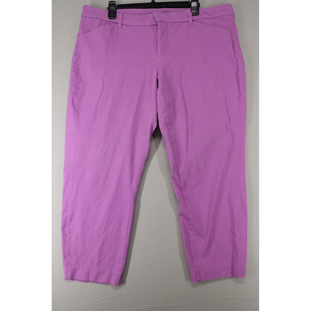 Old Navy Pixie Pants Womens 18 Plus Purple Cropped Secret Slim Pockets Chino